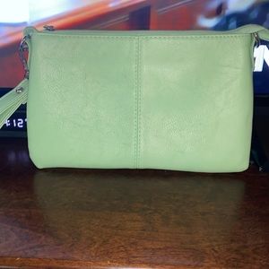 Mint green large wristlet
